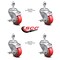 Service Caster 3.5 Inch Red Polyurethane Swivel 12mm Threaded Stem Caster Set with Brake SCC-TS20S3514-PPUB-RED-TLB-M1215-4 - alternate 2